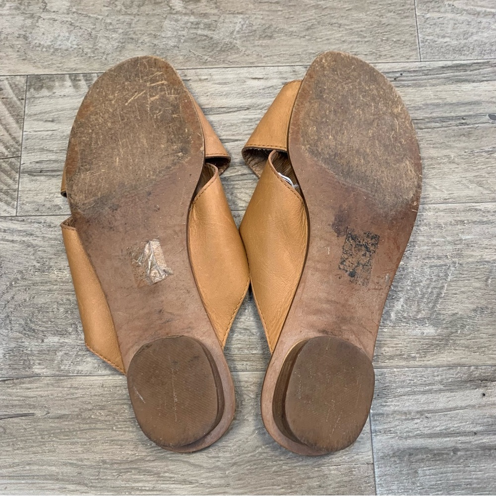 Madewell Ruthie Leather Criss Cross Slip On Mules - Picture 7 of 13